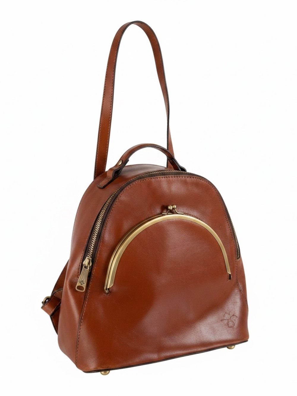 Patricia Nash Tan Leather Backpack Crossbody Shoulder Bag